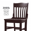 Pemberly Row Set of 2 Slat Back Wood Bar Stools in Dark Brown Finish