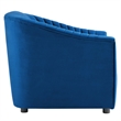 Pemberly Row Channel Tufted Velvet Armchair in Navy
