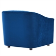Pemberly Row Channel Tufted Velvet Armchair in Navy