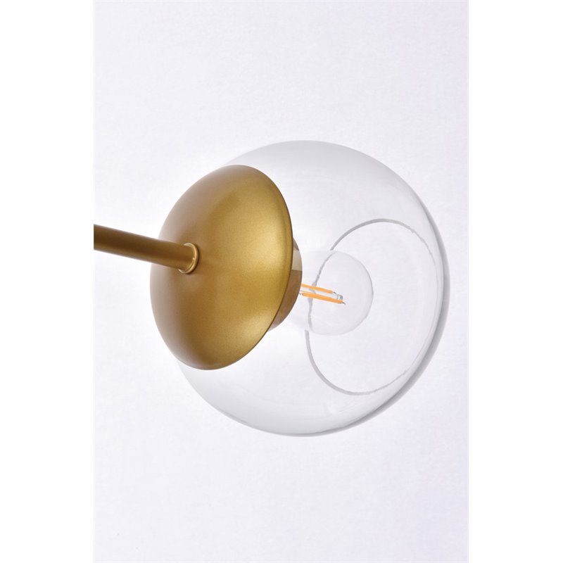 Pemberly Row 6-Light Modern Sputnik Pendant in Brass and Clear