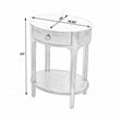 Pemberly Row Oval Marble Nightstand with Wooden Frame in Brown