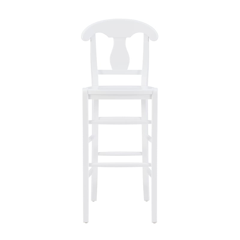 Pemberly Row Commercial Grade Set of 2 Counter Stools in White Beechwood