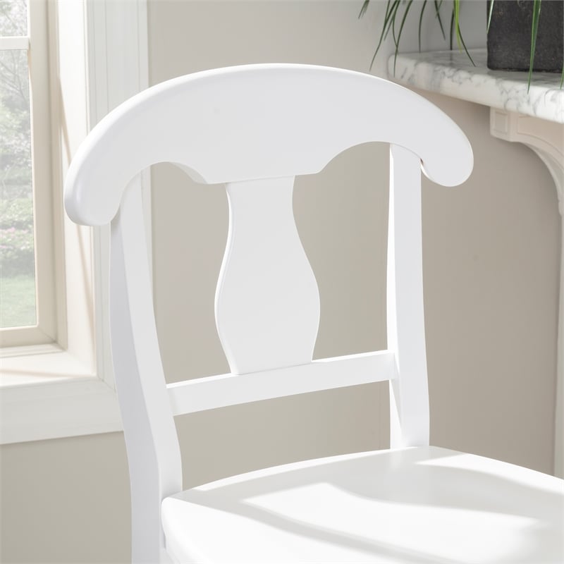 Pemberly Row Commercial Grade Set of 2 Counter Stools in White Beechwood