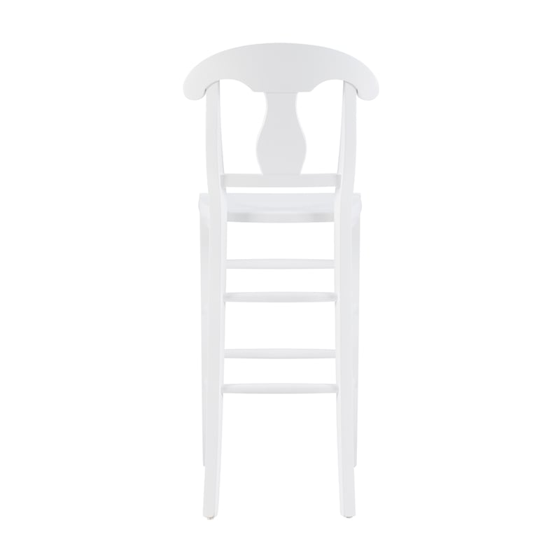 Pemberly Row Commercial Grade Set of 2 Counter Stools in White Beechwood