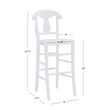 Pemberly Row Commercial Grade Set of 2 Counter Stools in White Beechwood