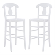 Pemberly Row Commercial Grade Set of 2 Counter Stools in White Beechwood