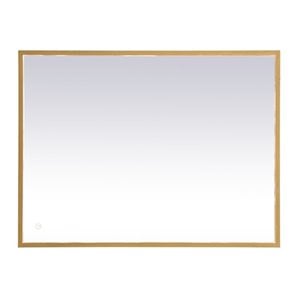 Pemberly Row 24x40&quot Aluminum LED Mirror with Brass Finish