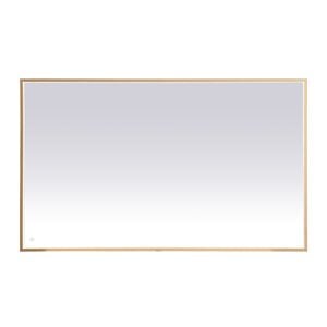 Pemberly Row Modern 36x60&quot Brass LED Mirror with Touch Sensor and Dimmer