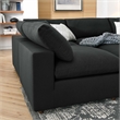 Pemberly Row Modern 6-Piece Fabric Sectional Sofa in Black