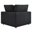Pemberly Row Modern 6-Piece Fabric Sectional Sofa in Black