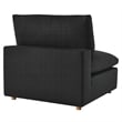 Pemberly Row Modern 6-Piece Fabric Sectional Sofa in Black