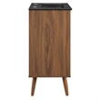 Pemberly Row Wood Bathroom Vanity with Ceramic Sink in Walnut/White Finish