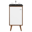 Pemberly Row Wood Bathroom Vanity with Ceramic Sink in Walnut/White Finish