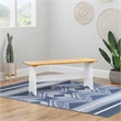 Pemberly Row Two-Tone Backless Pine Bench in White and Natural Finish