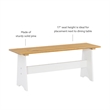Pemberly Row Two-Tone Backless Pine Bench in White and Natural Finish