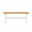 Pemberly Row Two-Tone Backless Pine Bench in White and Natural Finish