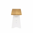 Pemberly Row Two-Tone Backless Pine Bench in White and Natural Finish