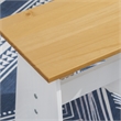 Pemberly Row Two-Tone Backless Pine Bench in White and Natural Finish