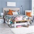 Pemberly Row Two-Tone Backless Pine Bench in White and Natural Finish