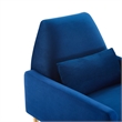 Pemberly Row Navy Velvet Armchair with Gold Stainless Steel Base