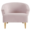 Pemberly Row Velvet Armchair with Gold Legs in Pink