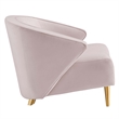 Pemberly Row Velvet Armchair with Gold Legs in Pink