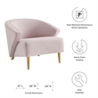 Pemberly Row Velvet Armchair with Gold Legs in Pink