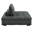 Pemberly Row Tufted Fabric Armless Chair with Wood Legs in Gray