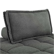 Pemberly Row Tufted Fabric Armless Chair with Wood Legs in Gray