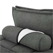 Pemberly Row Tufted Fabric Armless Chair with Wood Legs in Gray