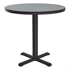 Pemberly Row 42&quot Round Commercial Cafe Table with Grey Granite Top