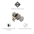Pemberly Row Cambridge Passage Hall Door Knob in Satin Nickel Finish