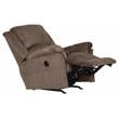 Pemberly Row Power Rocker Recliner in Brown Polyester Fabric with USB Port