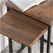 Pemberly Row Mango Wood and Iron Nesting Tables in Mahogany and Black