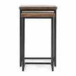 Pemberly Row Mango Wood and Iron Nesting Tables in Mahogany and Black
