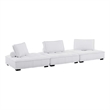 Pemberly Row 3-Piece Modern Tufted Fabric Sofa in White Finish