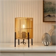 Pemberly Row Modern Bamboo and Metal Table Lamp in Natural Finish
