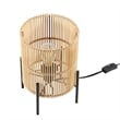 Pemberly Row Modern Bamboo and Metal Table Lamp in Natural Finish