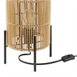 Pemberly Row Modern Bamboo and Metal Table Lamp in Natural Finish