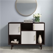 Pemberly Row Wood and Metal Display Stand in Cappuccino and White