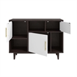 Pemberly Row Wood and Metal Display Stand in Cappuccino and White