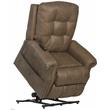 Pemberly Row Power Lift Recliner with Heat and Massage in Brown Fabric