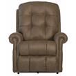 Pemberly Row Power Lift Recliner with Heat and Massage in Brown Fabric