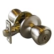 Pemberly Row Terrace 6-Way Keyed Brass Door Knob in Satin Nickel