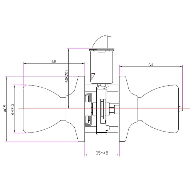 Pemberly Row Terrace 6-Way Keyed Brass Door Knob in Satin Nickel