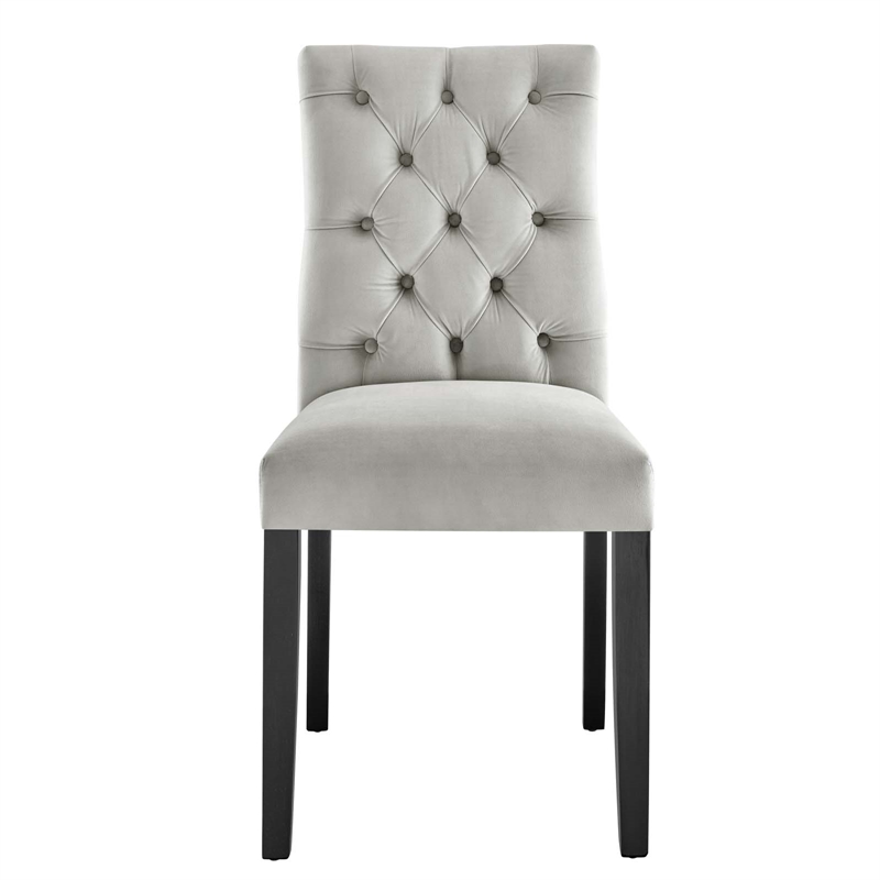 Pemberly Row 21 in Velvet Dining Chairs in Light Gray (Set of 2)