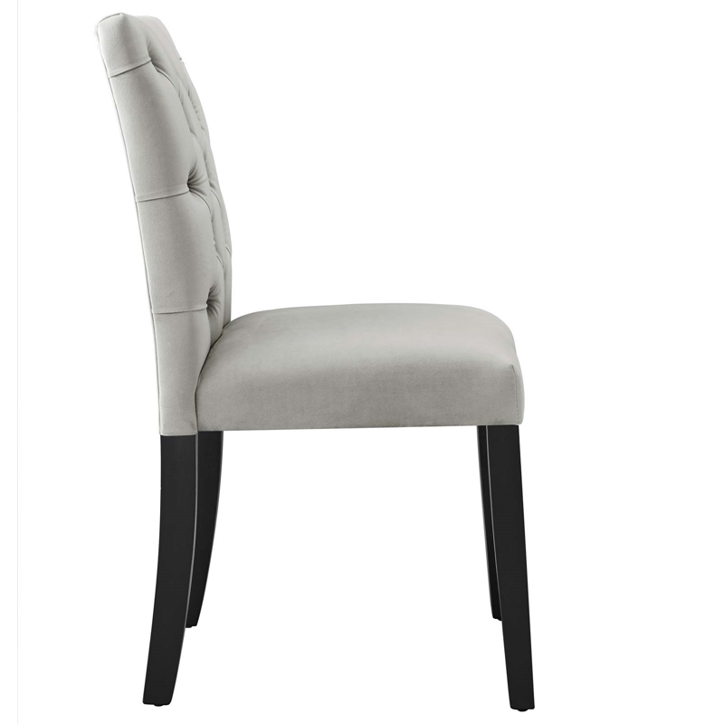Pemberly Row 21 in Velvet Dining Chairs in Light Gray (Set of 2)