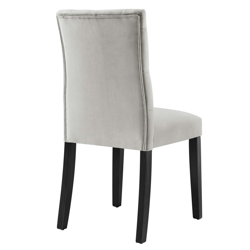 Pemberly Row 21 in Velvet Dining Chairs in Light Gray (Set of 2)