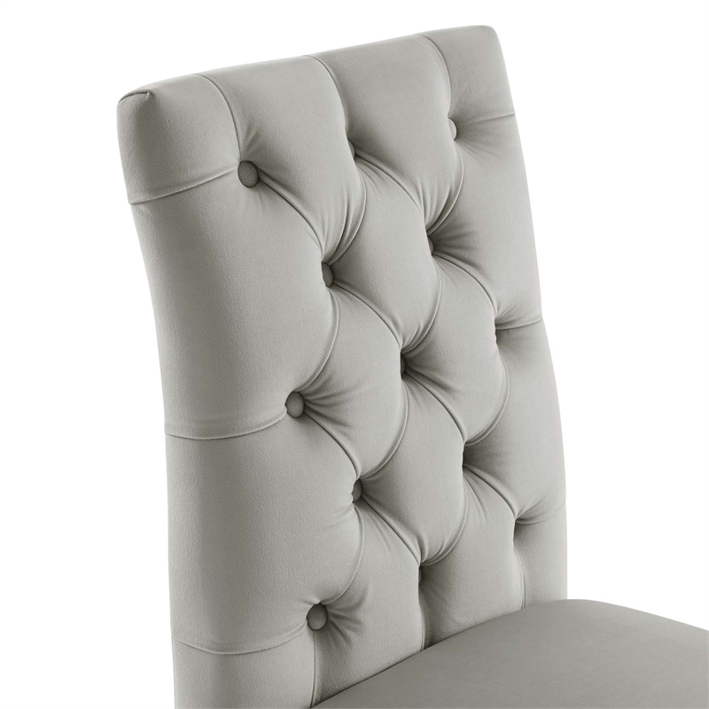 Pemberly Row 21 in Velvet Dining Chairs in Light Gray (Set of 2)