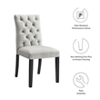Pemberly Row 21 in Velvet Dining Chairs in Light Gray (Set of 2)
